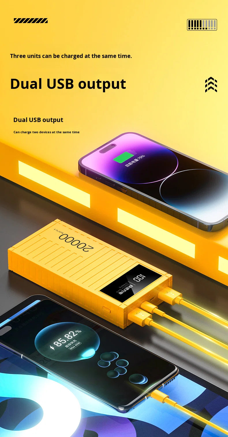 Nornss NS-26 container-style power bank featuring a 20,000mAh capacity and 22.5W fast charging.
