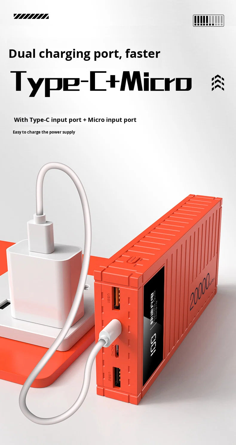 Nornss NS-26 container-style power bank featuring a 20,000mAh capacity and 22.5W fast charging.